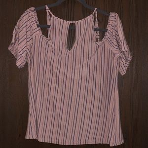 Super soft keyhole cold shoulder top